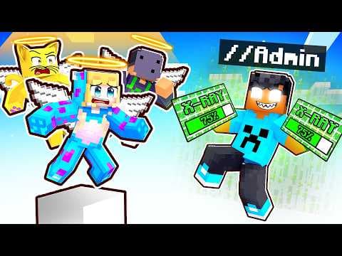 Usei COMANDOS de ADMINISTRADOR em 1 BLOCO DE ANJO no Minecraft