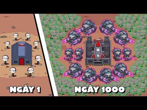 1 NGÀY vs 1000 NGÀY đấm nhau với ZOMBIE !!! (PobbRose Thánh thủ nhà) | Defensurvivor ✔